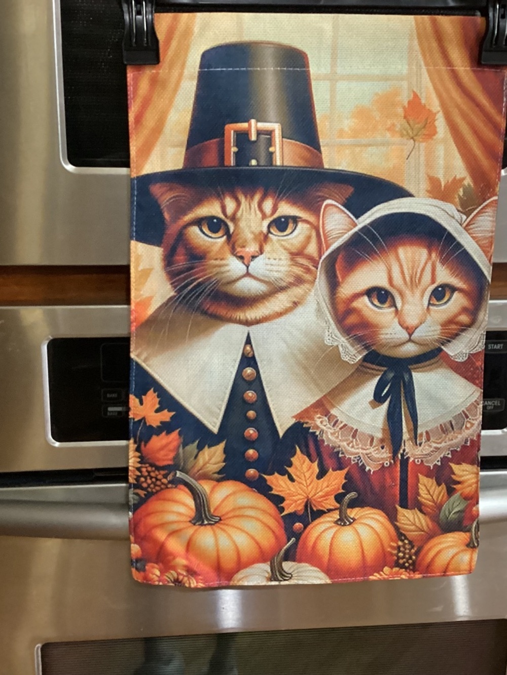 New Pilgrim Cats Thanksgiving Garden Flag, fall, Double sided